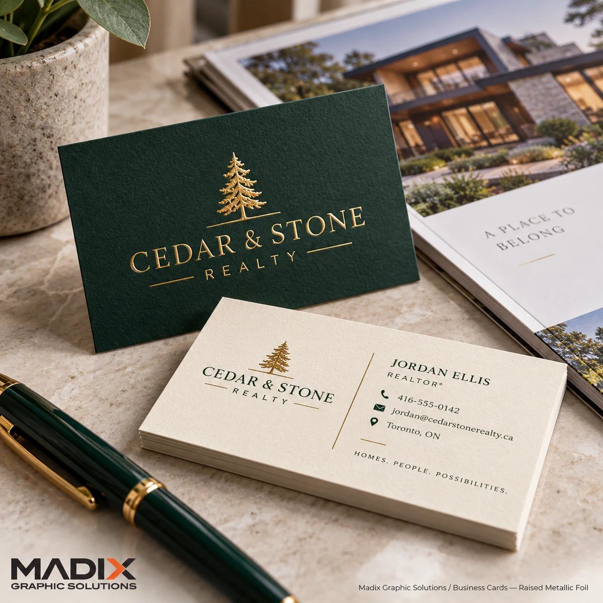 Business Cards, Metallic Foil: Madix business cards sample 2