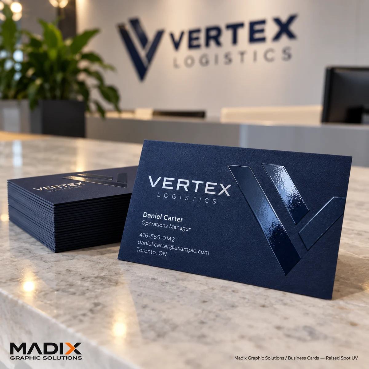 Business Cards, Spot UV: Madix business cards sample 1