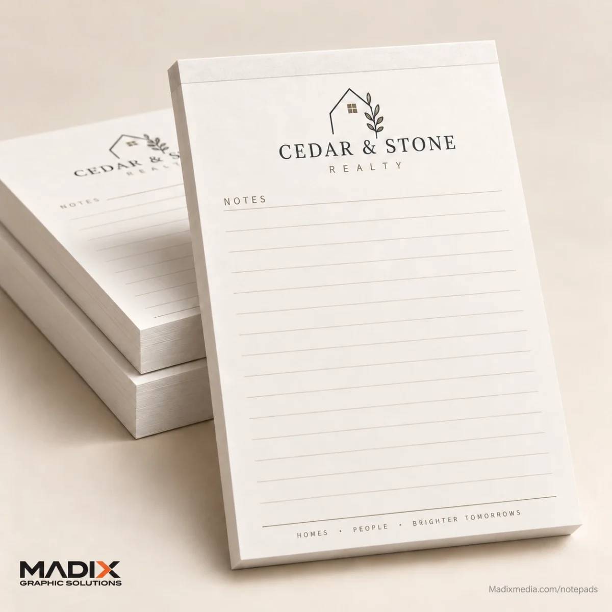 Notepads printed by Madix
