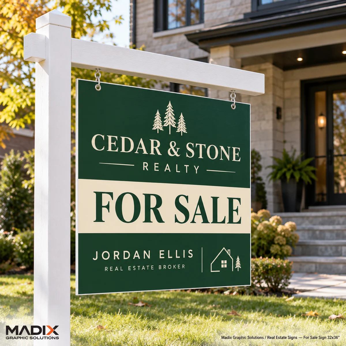 Real Estate Signs, For Sale 32" × 36": Madix real estate signs sample 1