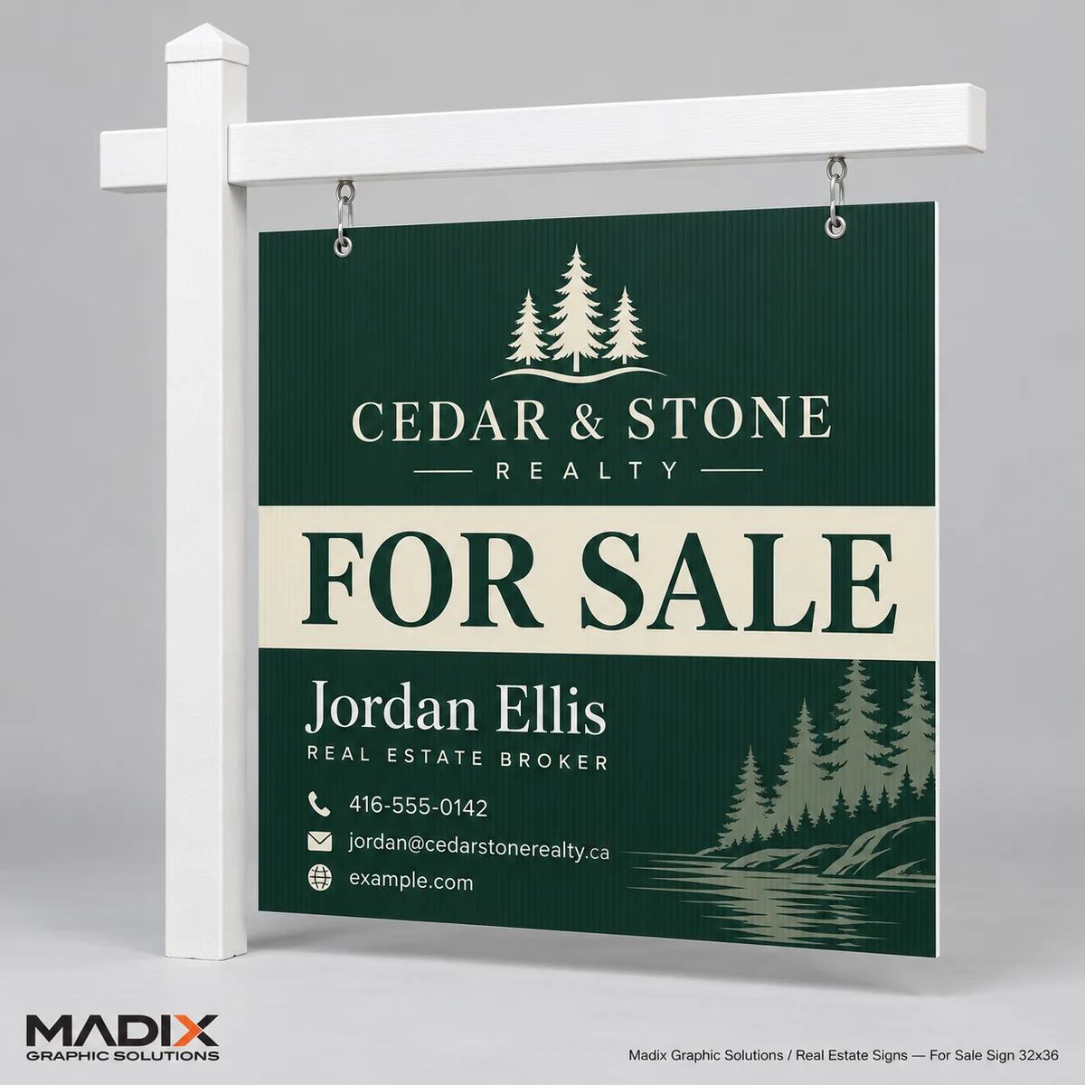 Real Estate Signs, For Sale 32" × 36": Madix real estate signs sample 2